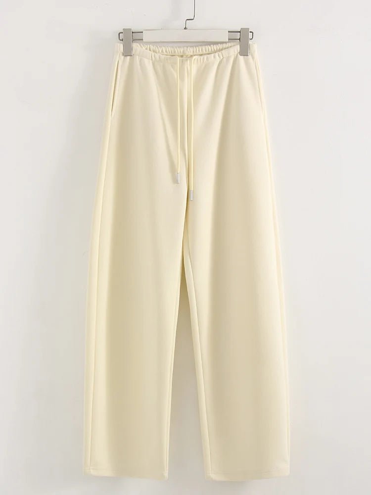 Pantaloni Jogger Donna Bordeaux – Gamba Dritta Wide Leg Sportivi Casual Cotone - Veyla