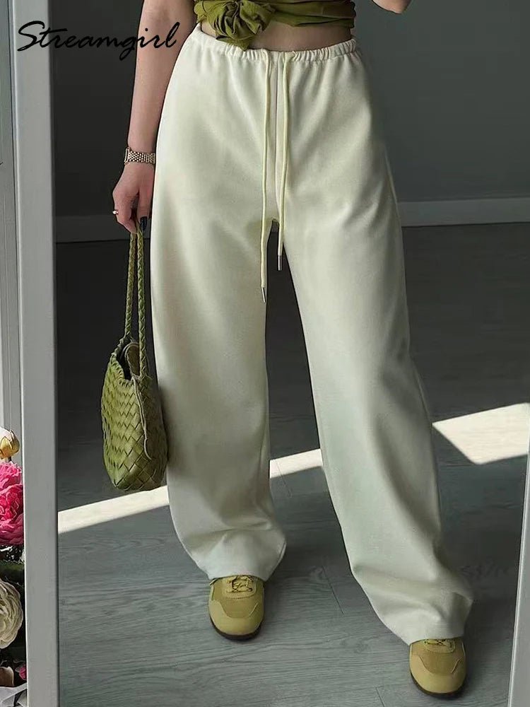 Pantaloni Jogger Donna Bordeaux – Gamba Dritta Wide Leg Sportivi Casual Cotone - Veyla