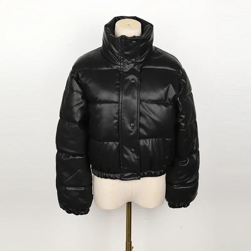 Parka Invernale Donna in Ecopelle Nera – Giacca Calda - Veyla