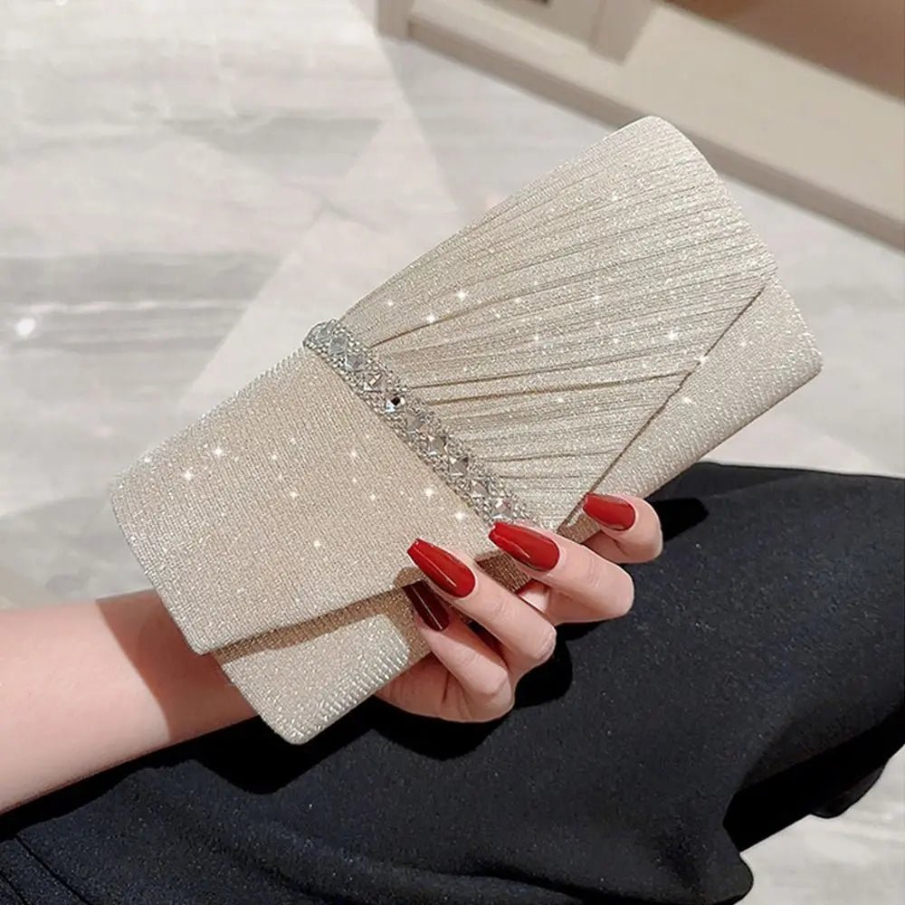 Pochette da Sera con Paillettes e Catena – Borsa Clutch Glitter - Veyla