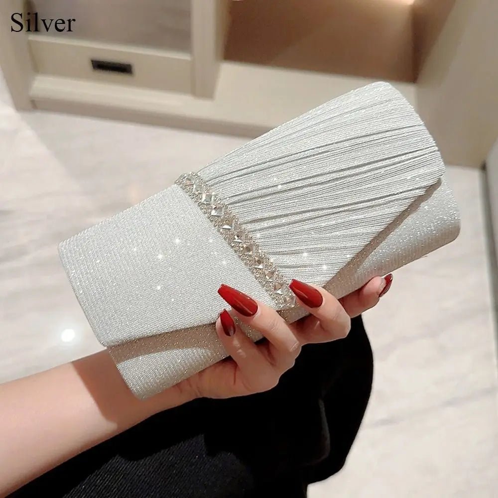 Pochette da Sera con Paillettes e Catena – Borsa Clutch Glitter - Veyla