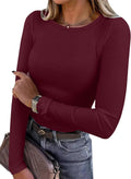 Top a Maniche Lunghe Costine ANRABESS – Aderente e Versatile - Veyla