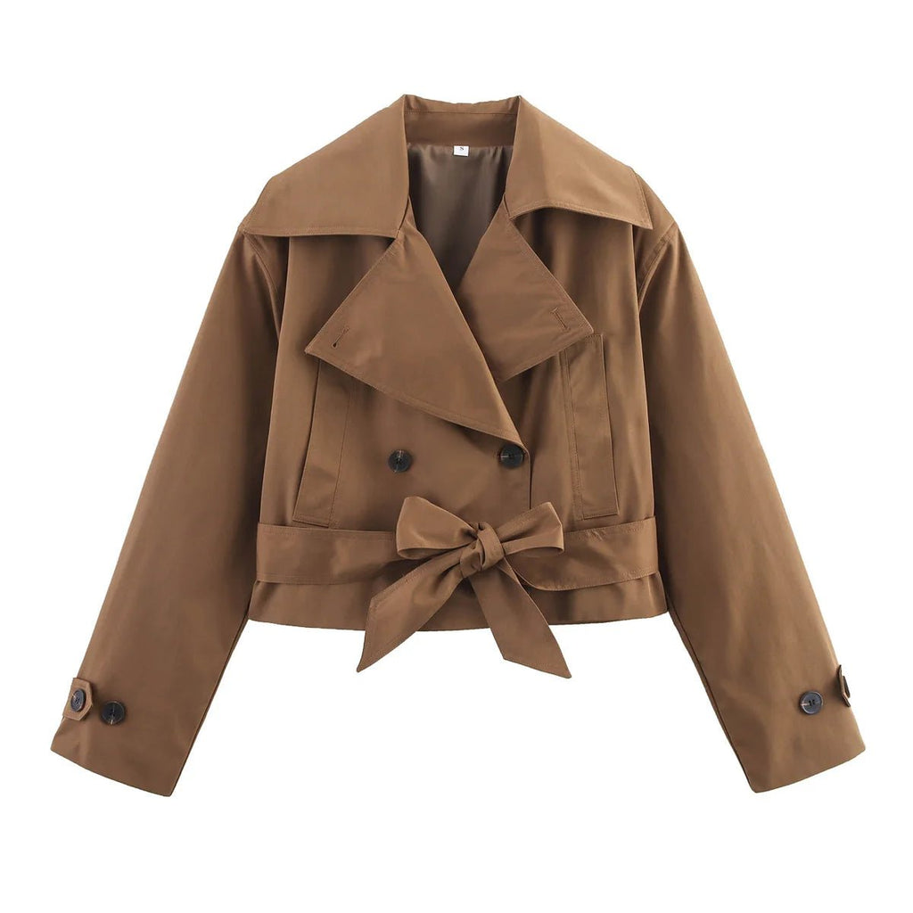Trench Coat Doppiopetto con Cintura – Stile Britannico - Veyla