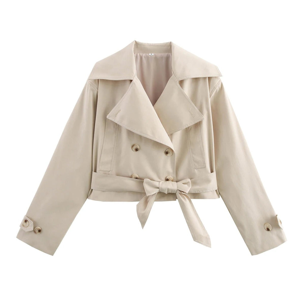 Trench Coat Doppiopetto con Cintura – Stile Britannico - Veyla