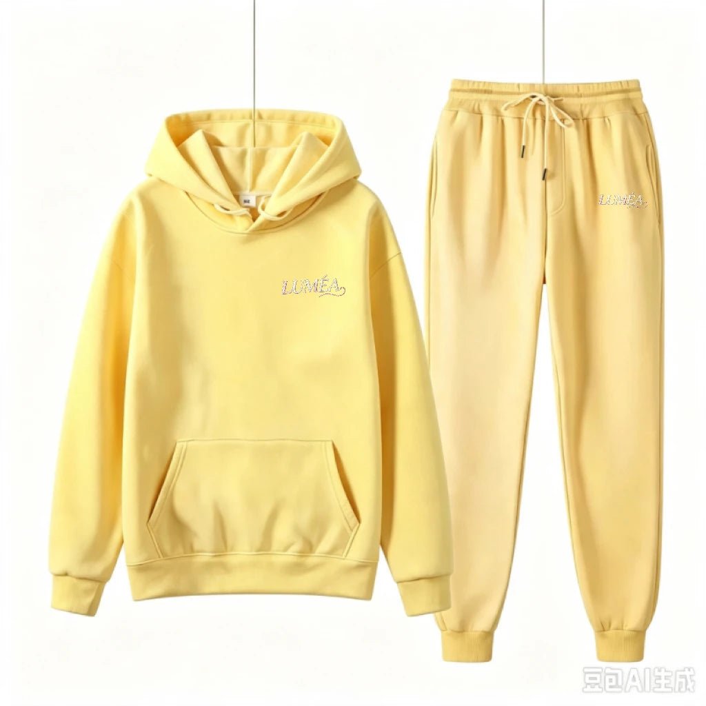 Tuta Donna Due Pezzi con Cappuccio – Felpa Stampata e Pantaloni Casual Invernale - Veyla