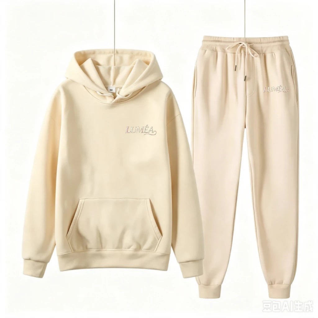 Tuta Donna Due Pezzi con Cappuccio – Felpa Stampata e Pantaloni Casual Invernale - Veyla