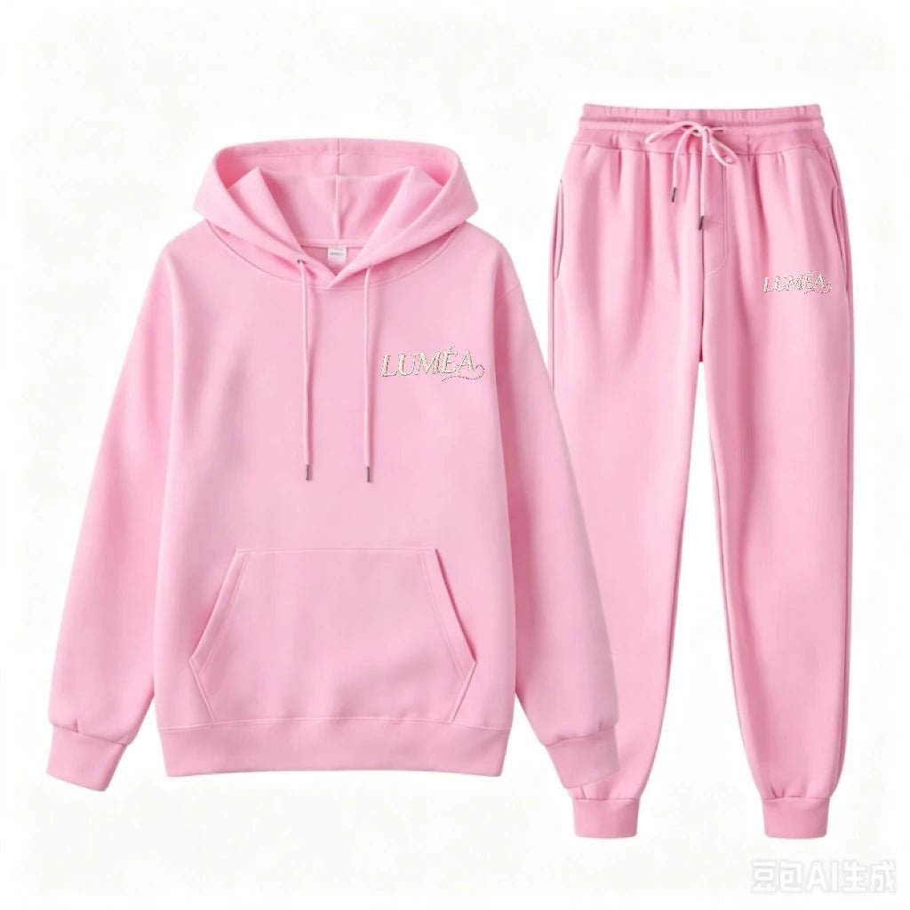 Tuta Donna Due Pezzi con Cappuccio – Felpa Stampata e Pantaloni Casual Invernale - Veyla