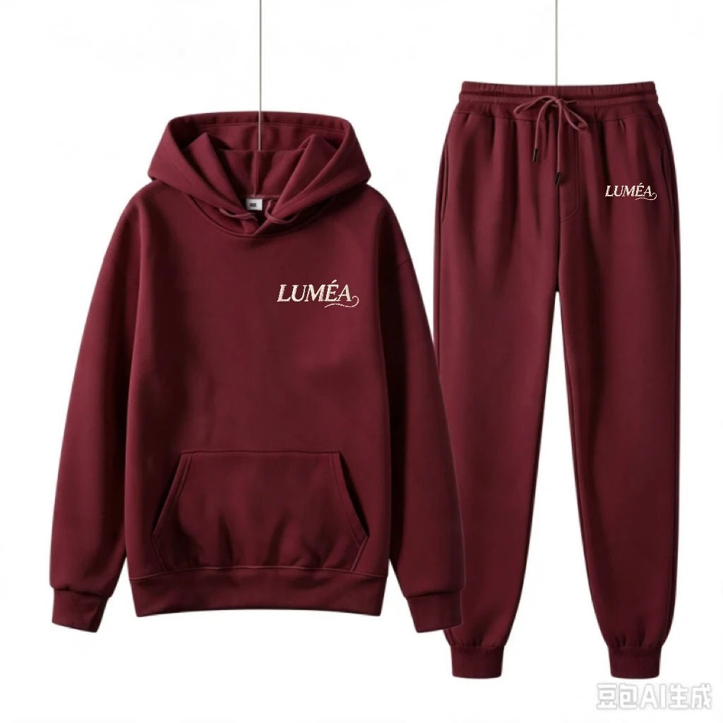 Tuta Donna Due Pezzi con Cappuccio – Felpa Stampata e Pantaloni Casual Invernale - Veyla