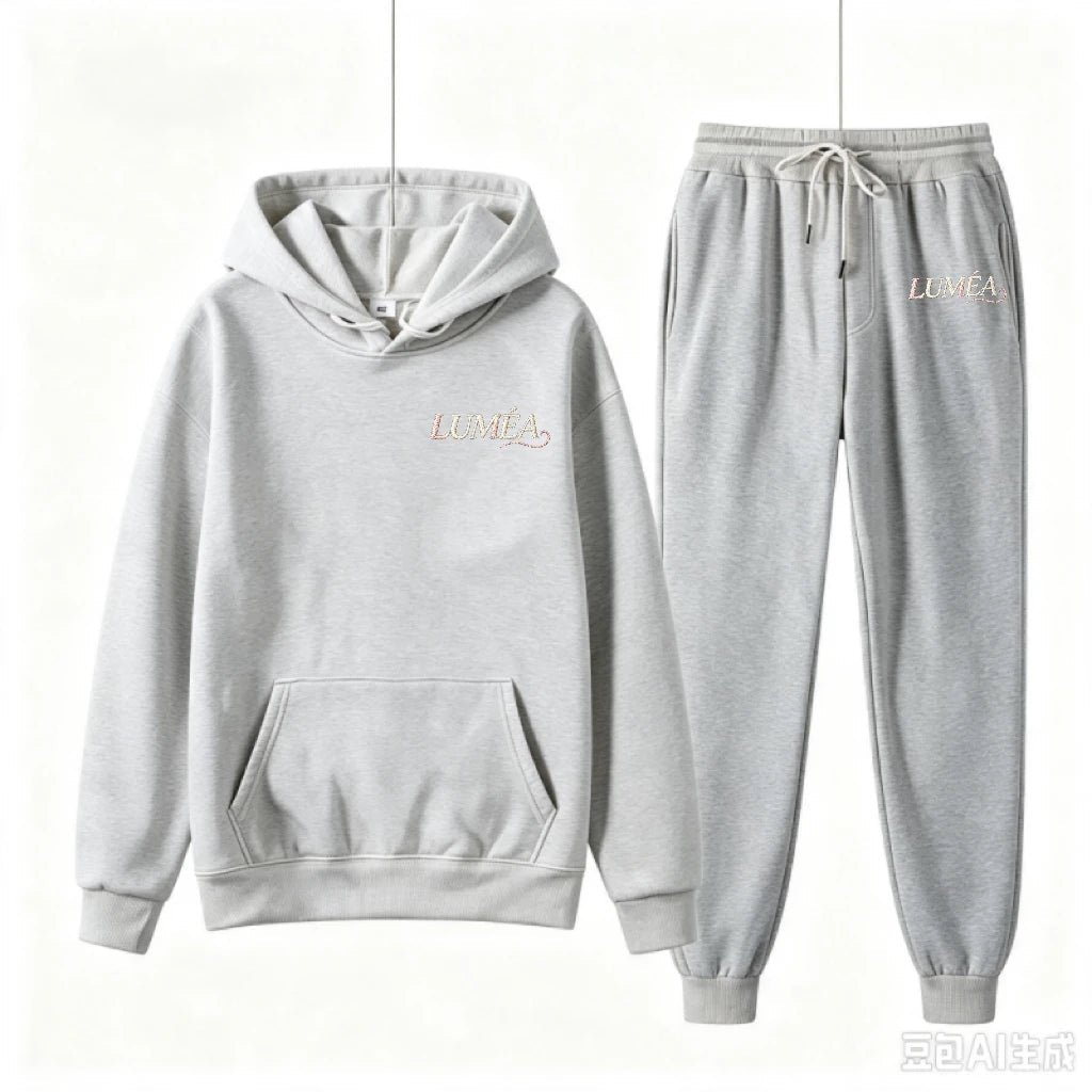Tuta Donna Due Pezzi con Cappuccio – Felpa Stampata e Pantaloni Casual Invernale - Veyla
