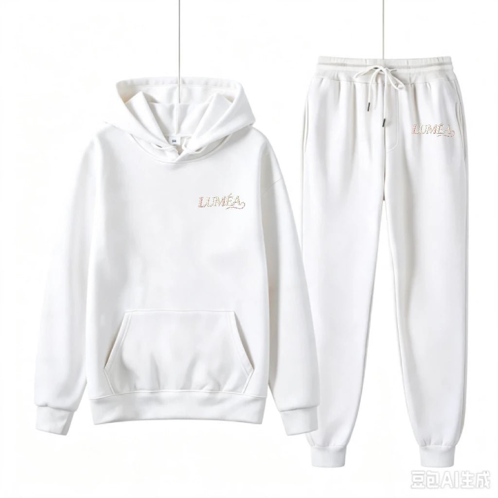 Tuta Donna Due Pezzi con Cappuccio – Felpa Stampata e Pantaloni Casual Invernale - Veyla