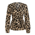 Veyla – Camicetta da donna primavera estate con stampa leopardata, scollo a V, - Veyla
