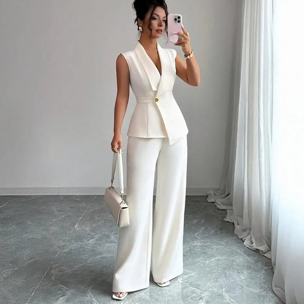 Veyla – Completi da lavoro da donna in 2 pezzi, blazer casual senza maniche, g - Veyla