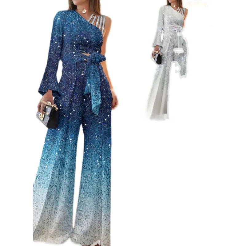 Veyla – Completo Casual da Donna con Spalle Scoperte e Pantaloni a Gamba Larga - Veyla