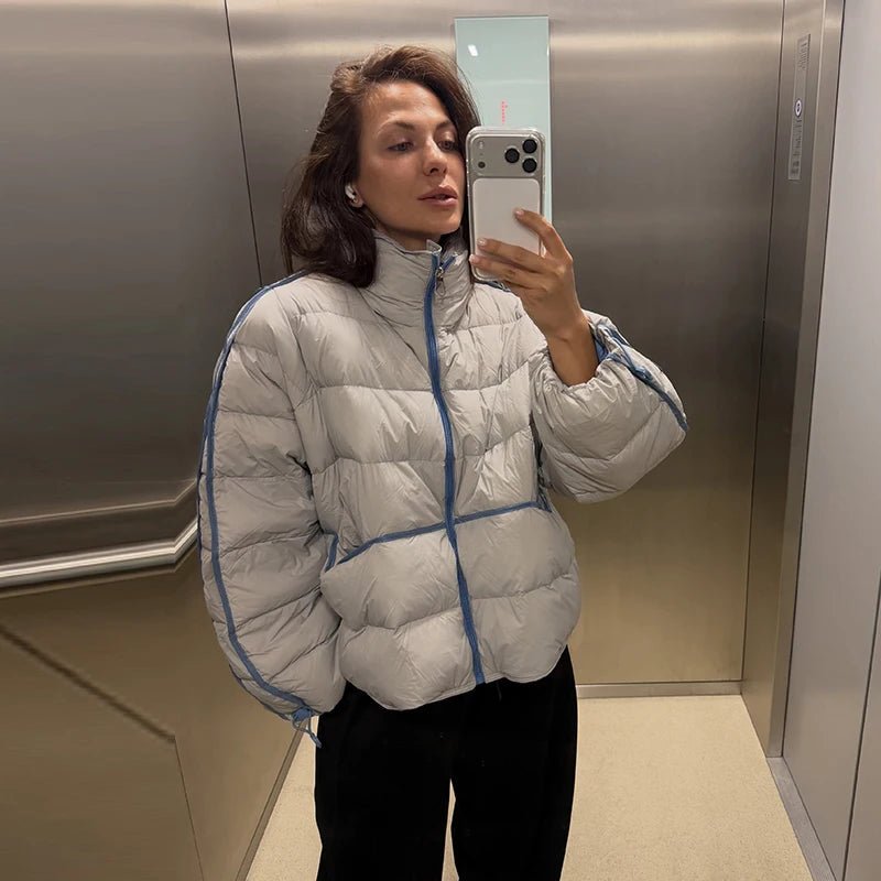 Veyla – Completo da donna casual con cappotto imbottito in cotone a pois, pant - Veyla