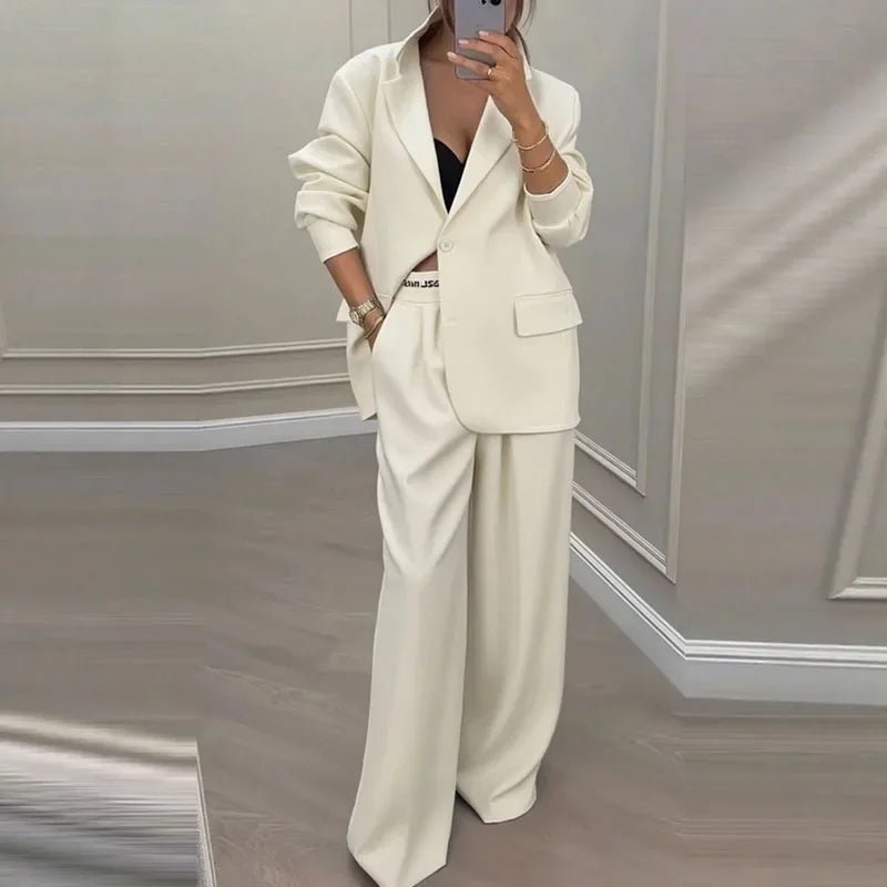 Veyla – Completo da donna casual Set autunno colletto rovesciato giacca c - Veyla