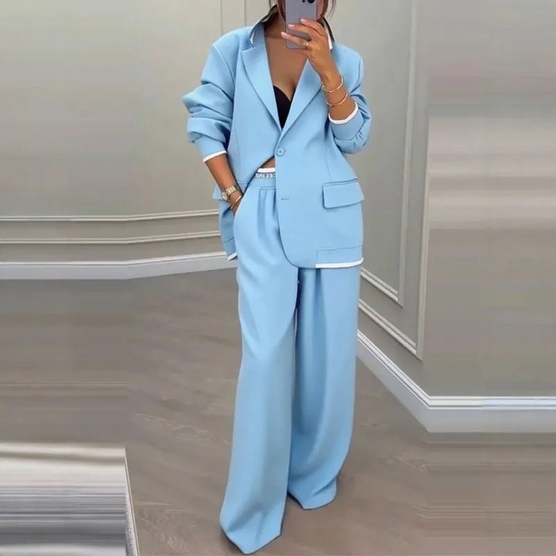 Veyla – Completo da donna casual Set autunno colletto rovesciato giacca c - Veyla