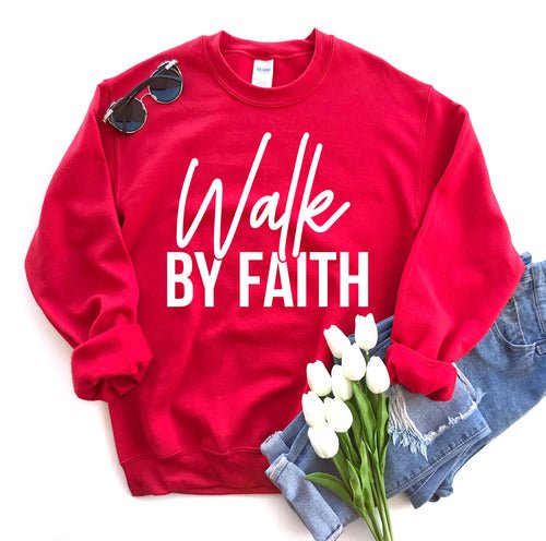 Walk By Faith Sweatshirt – Felpa Unisex - Veyla